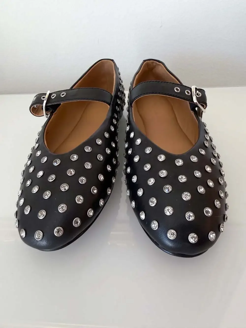 Madewell The Remy Crystal Embellished Leather Mary Jane Flats 8